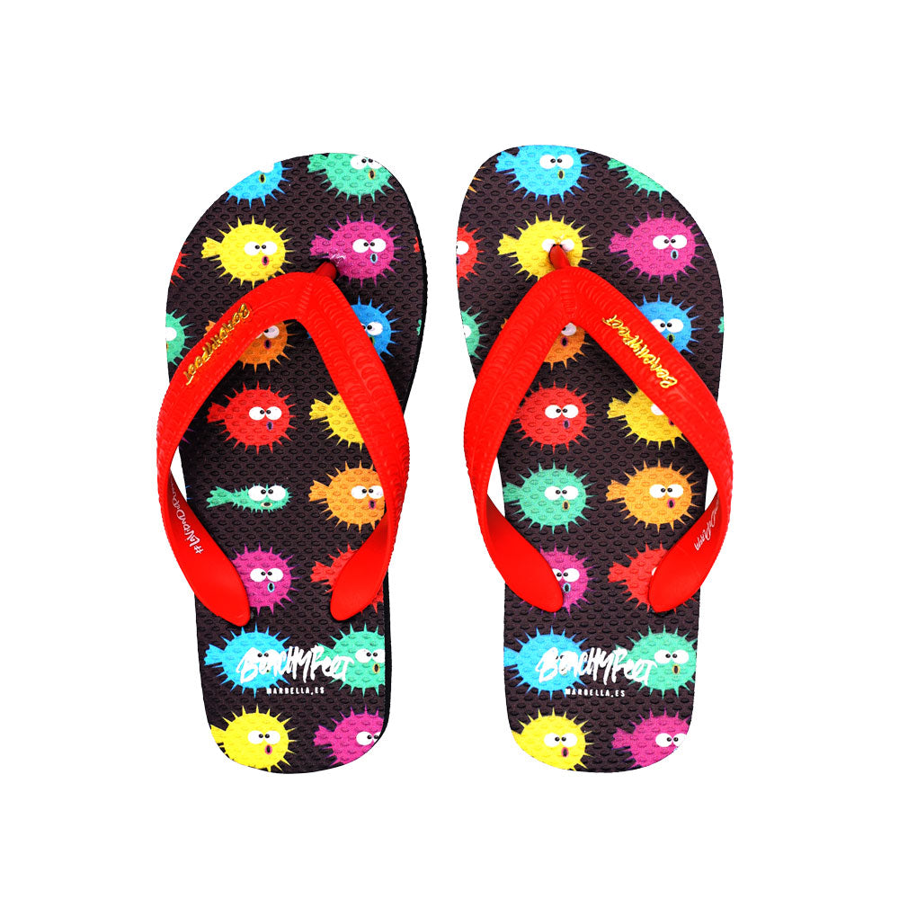 BeachyFeet® - El Puffer Rojo - Kids Flip Flops