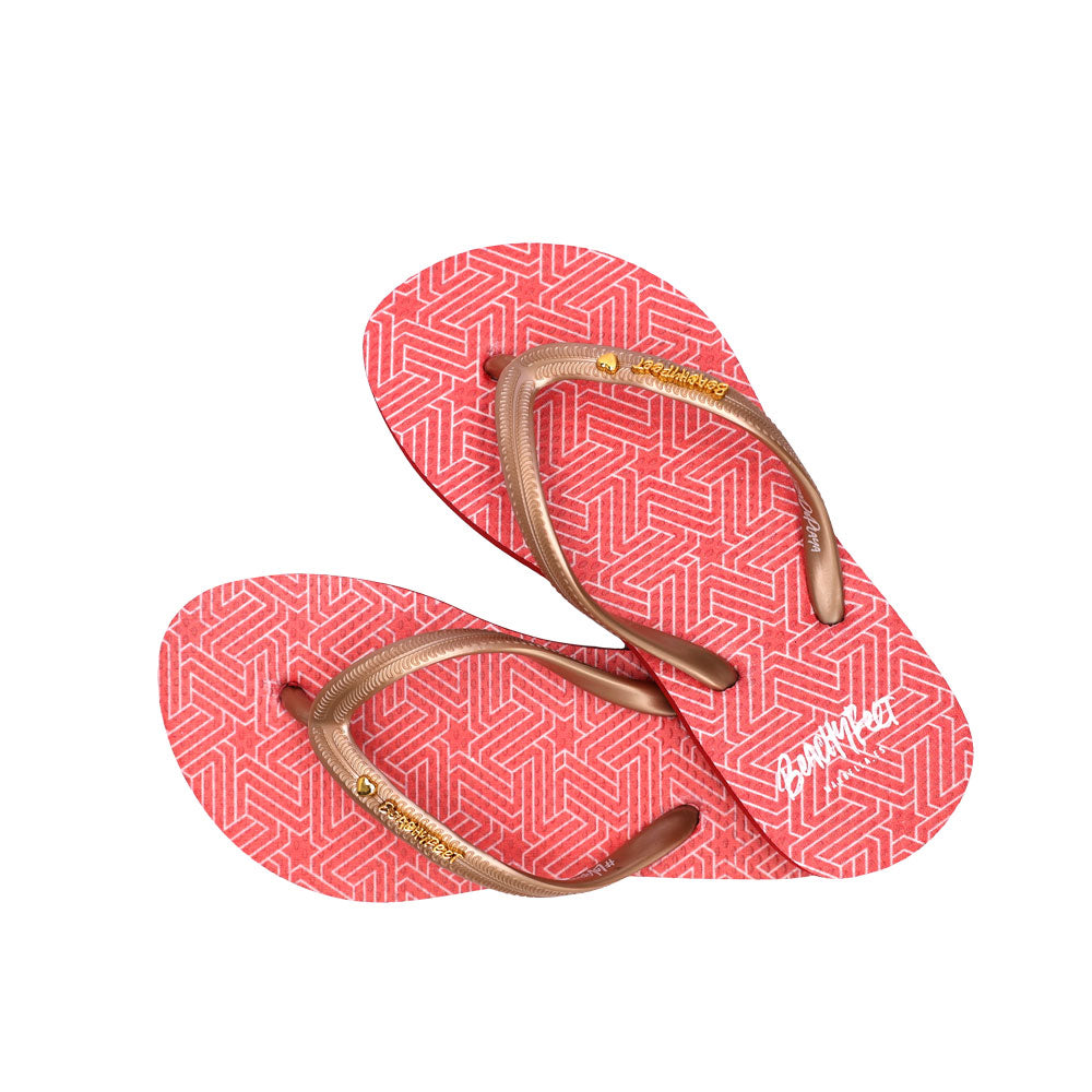 BeachyFeet® - Estrellas Rojo - Kids Flip Flops