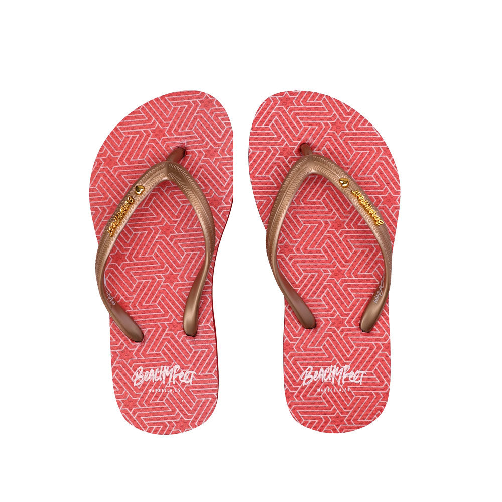 BeachyFeet® - Estrellas Rojo - Kids Flip Flops