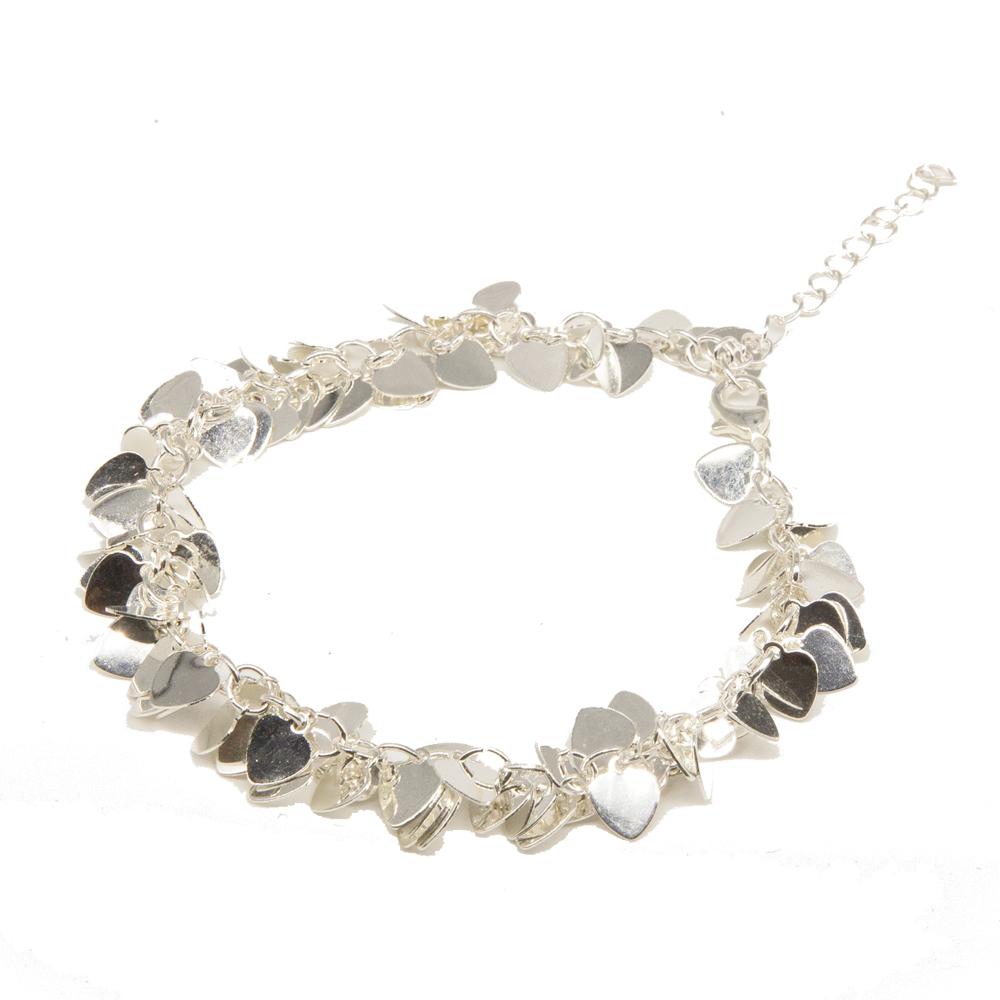 Silver Hearts Anklet