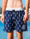 BeachyFeet® - Anchor Azul - Mens Volley Hybrid Shorts