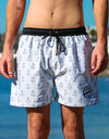 BeachyFeet® - Anchor Gris/Blanco - Mens Volley Hybrid Shorts