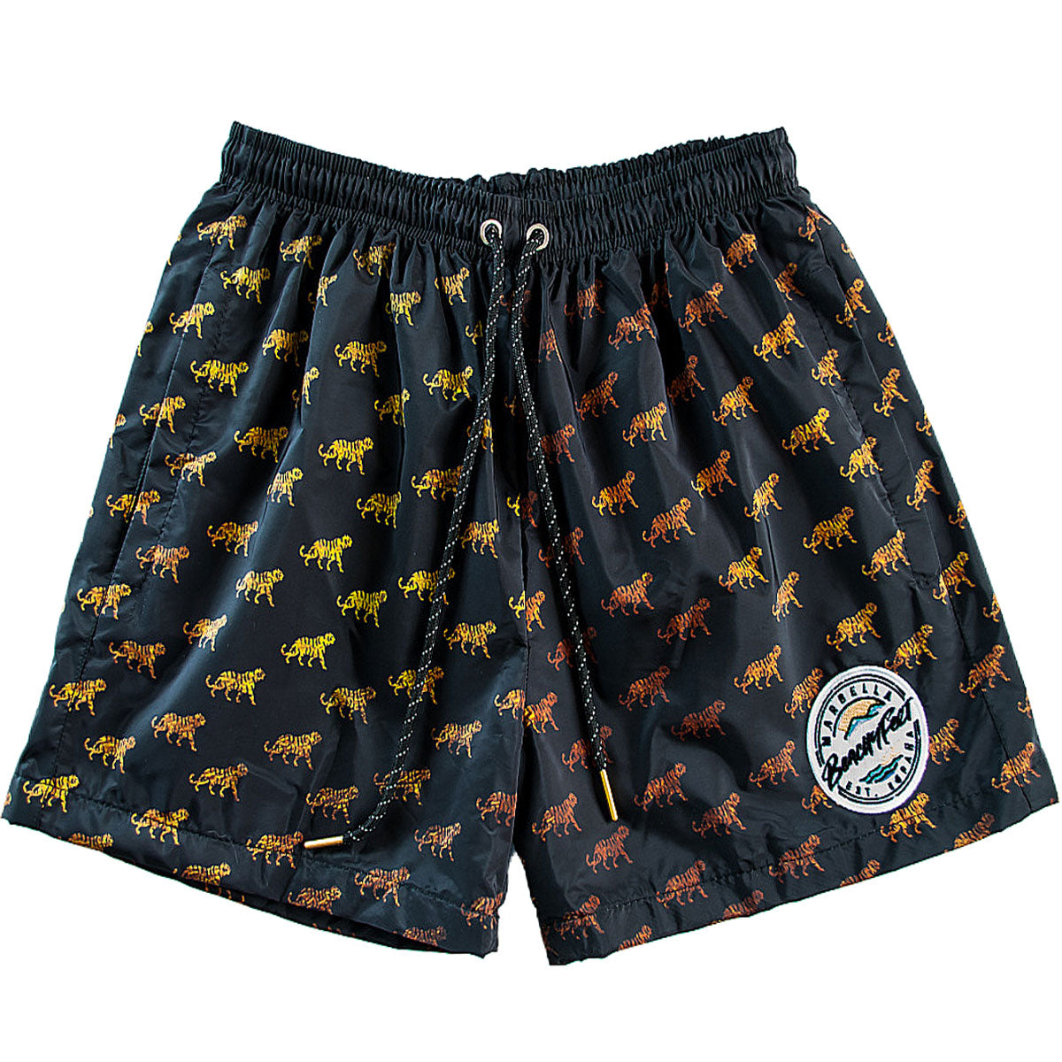 BeachyFeet® - Tigre AOP Oro - Mens Volley Hybrid Shorts